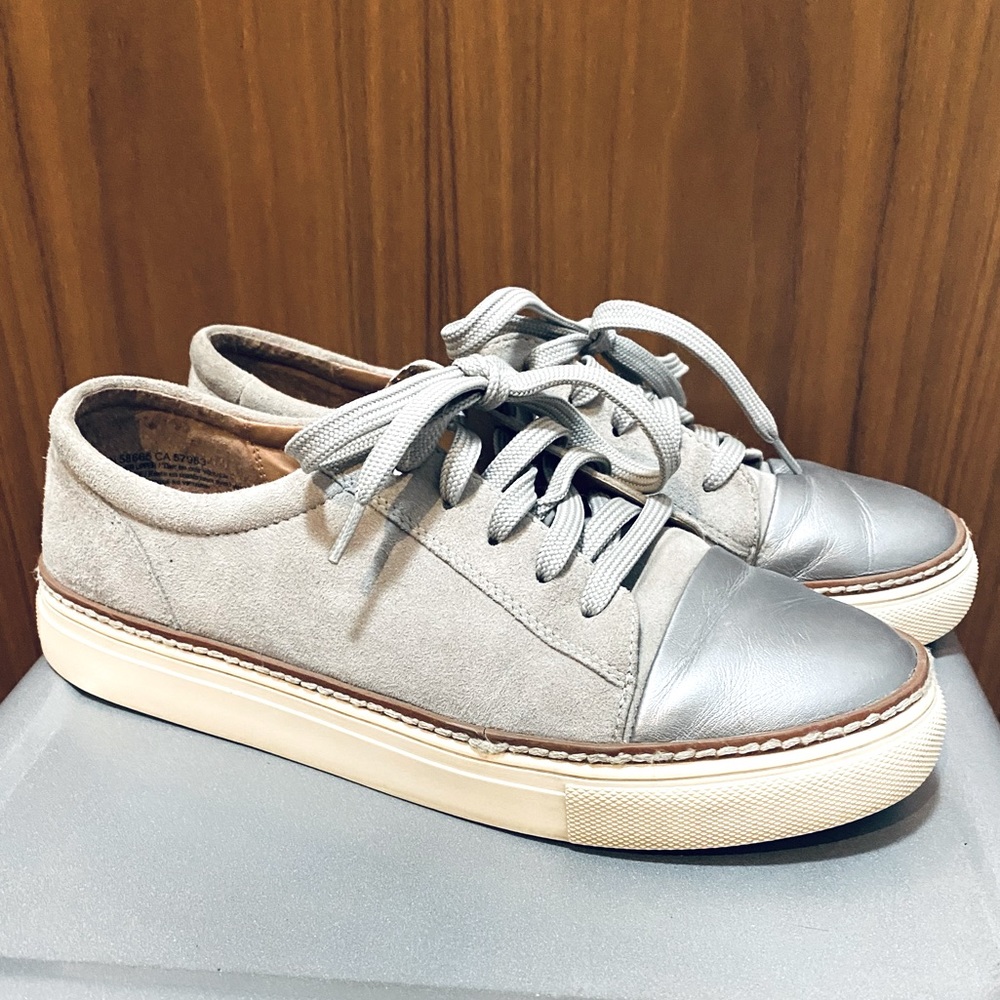 Caslon Gray Suede Silver Toe Sneakers